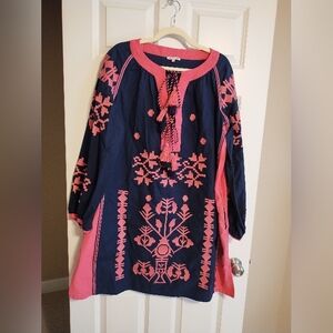 Frances Valentine Navy and Pink Dress